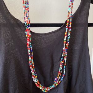 Multi-Colored Layered Bead Necklace